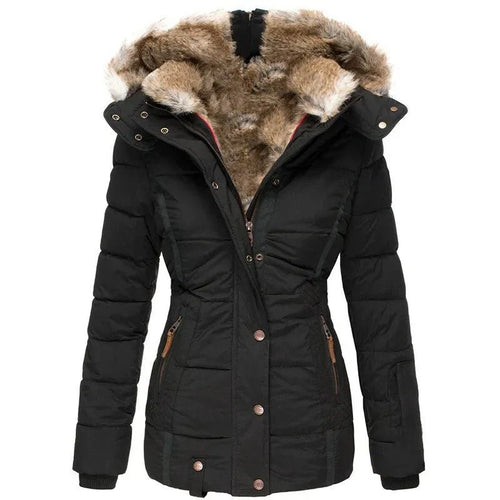 Luxury Plush Hooded Autumn Winter Coat