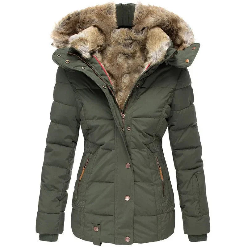 Luxury Plush Hooded Autumn Winter Coat