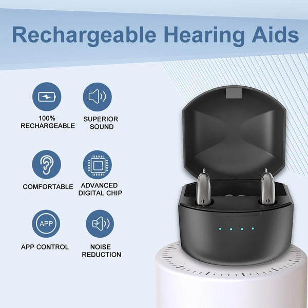 Hearing AidsBluetooth Rechargeable BTE  – App-Controlled, 4 Modes
