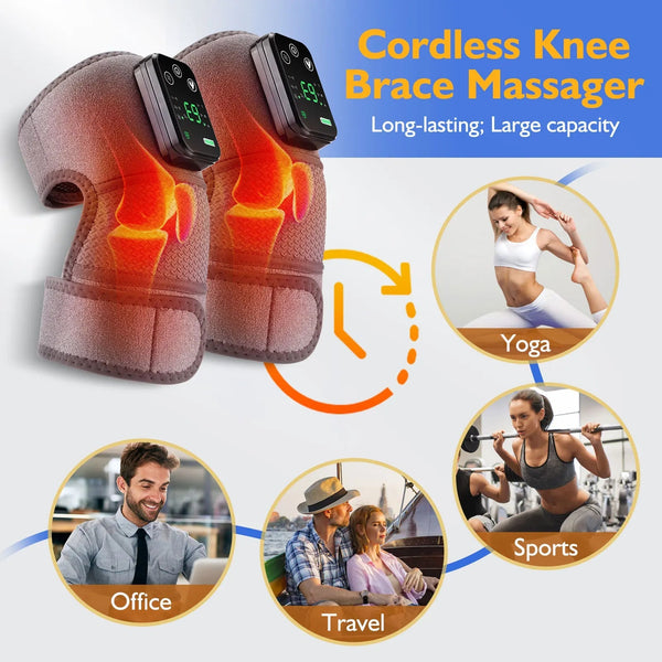 Electric 3-in-1 Heating Vibration Brace for Knee & Shoulder Therapy