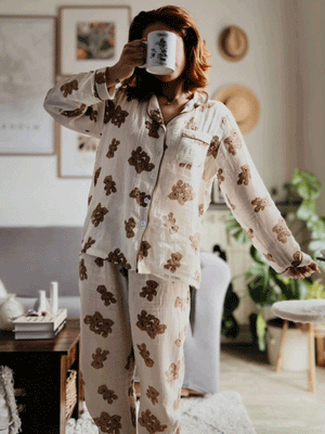 Teddy Bear Print Pajamas