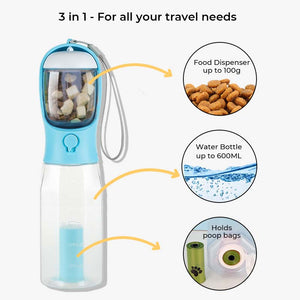 3 in 1 Portable Dog Walking Water Bottle