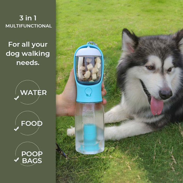 3 in 1 Portable Dog Walking Water Bottle