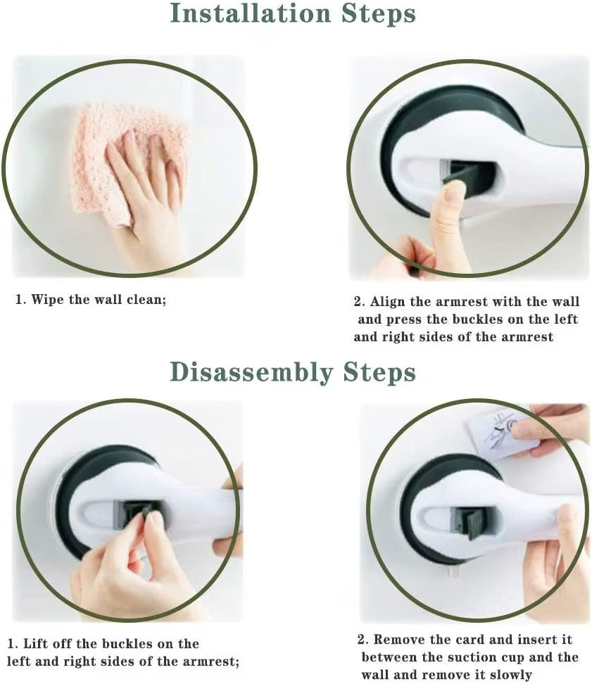 Bathroom Safety Bar with Suction Grip