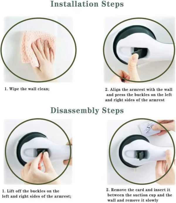 Bathroom Safety Bar with Suction Grip