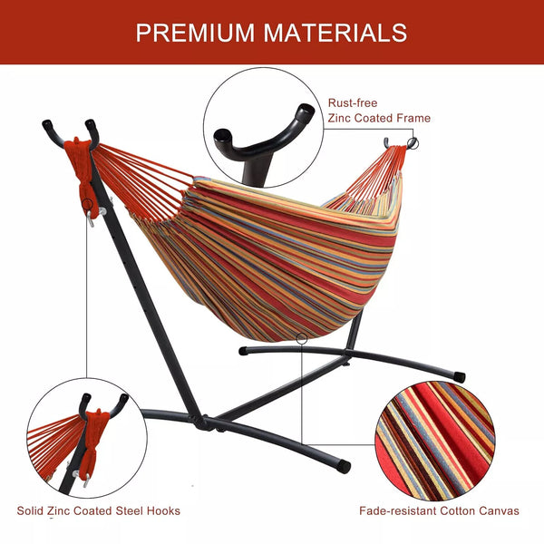 Premium Double Hammock with Stand