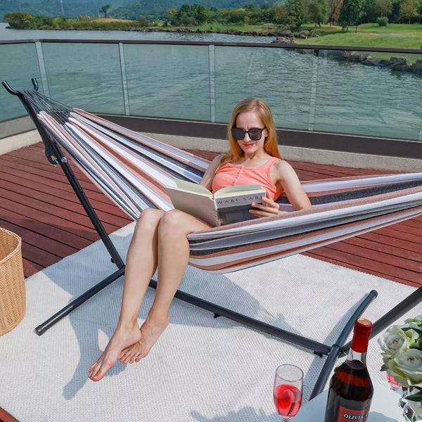 Premium Double Hammock with Stand