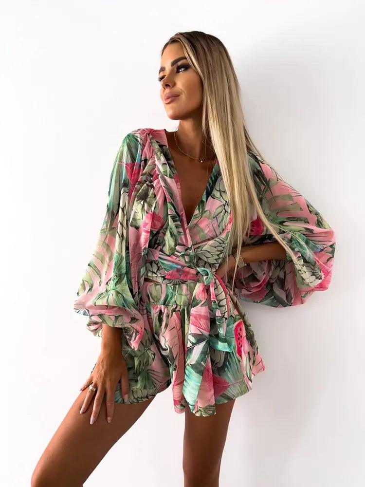 Summer Boho Lace Playsuit – Beachwear for Women
